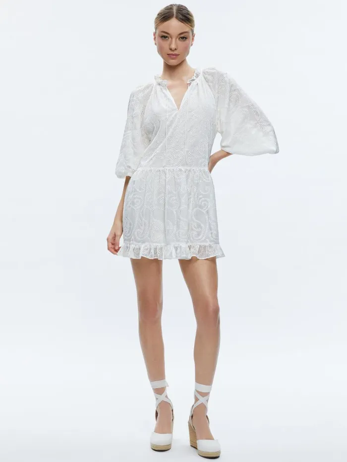 Dresses Women Alice Olivia SHERRIE GATHERED TUNIC DRESS Off White