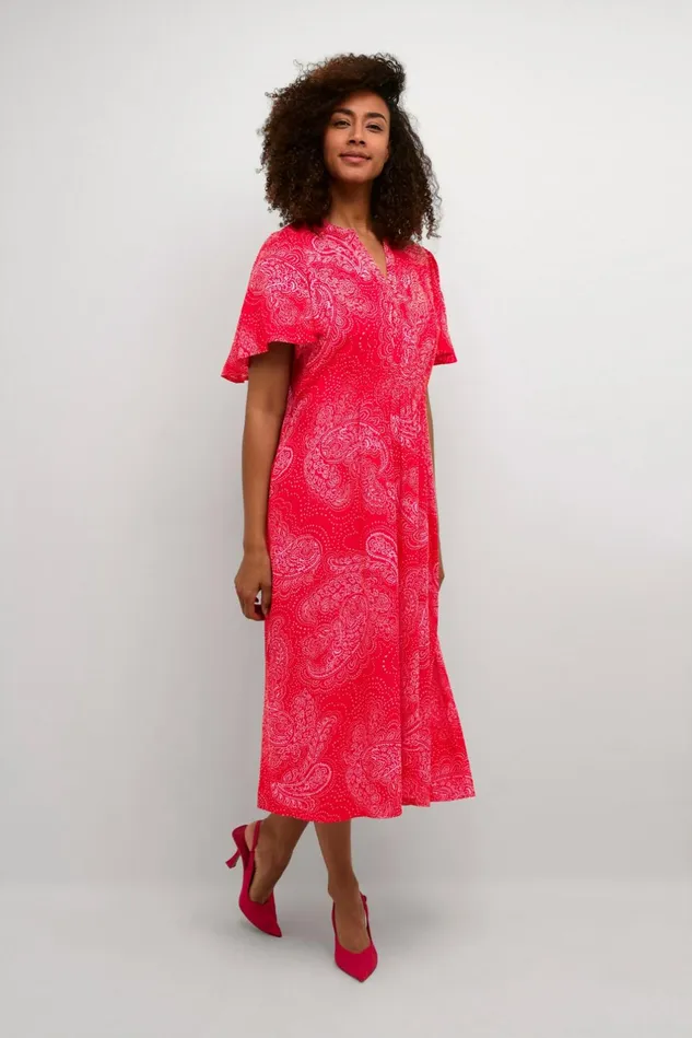 Dresses Women CULTURE CUpolly Dress Redpink Paisley