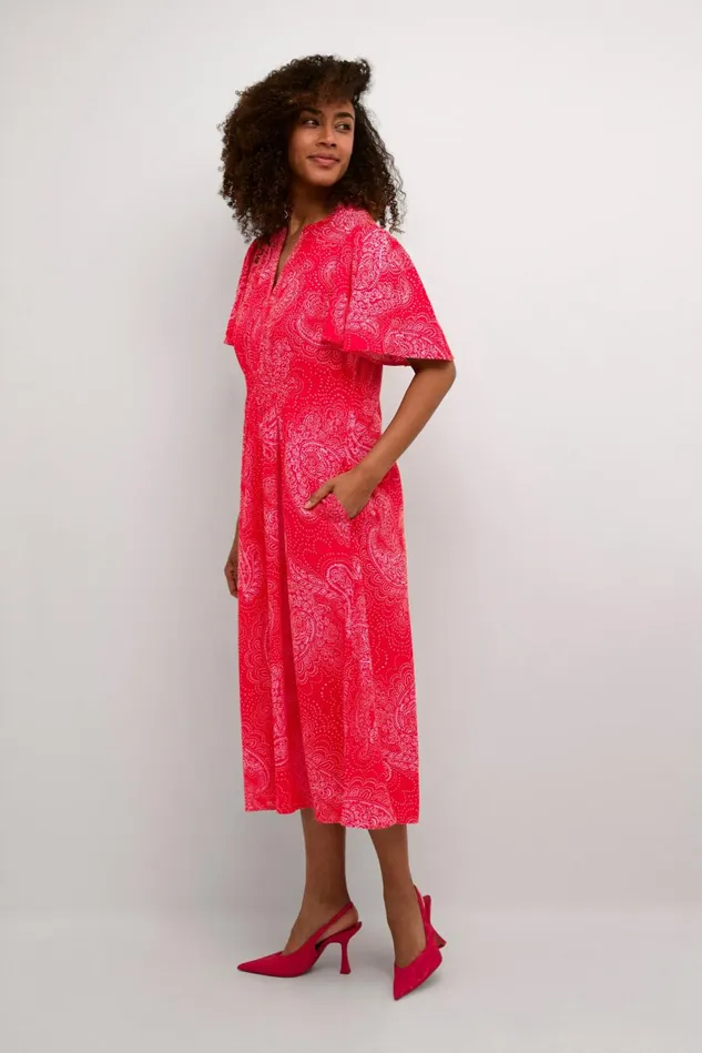 Dresses Women CULTURE CUpolly Dress Redpink Paisley
