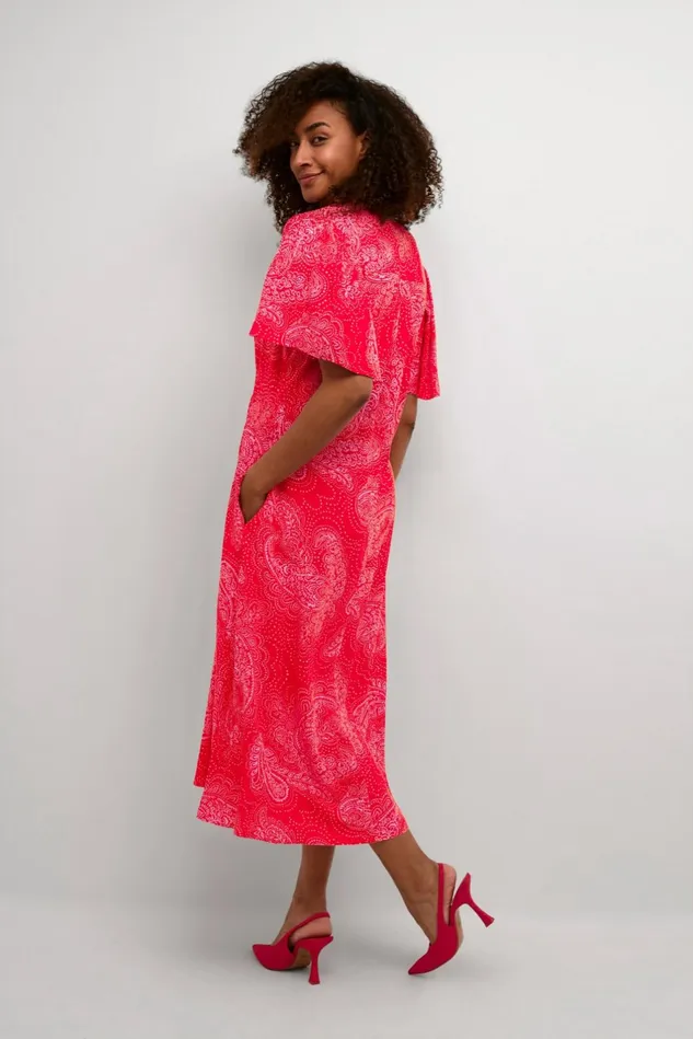Dresses Women CULTURE CUpolly Dress Redpink Paisley