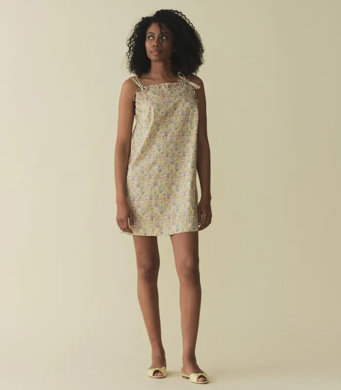 Dresses Women DEN Dee Dress Chrysanthemum Sky Floral Dresses Women DEN Dee Dress Chrysanthemum Sky Floral