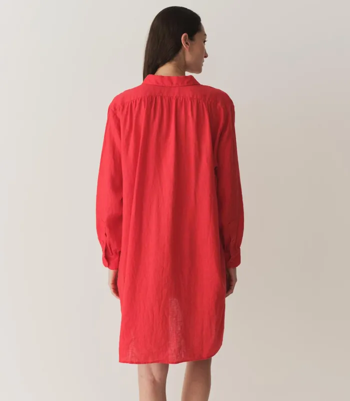 Dresses Women DEN Jora Linen Dress Scarlet Dresses Women DEN Jora Linen Dress Scarlet