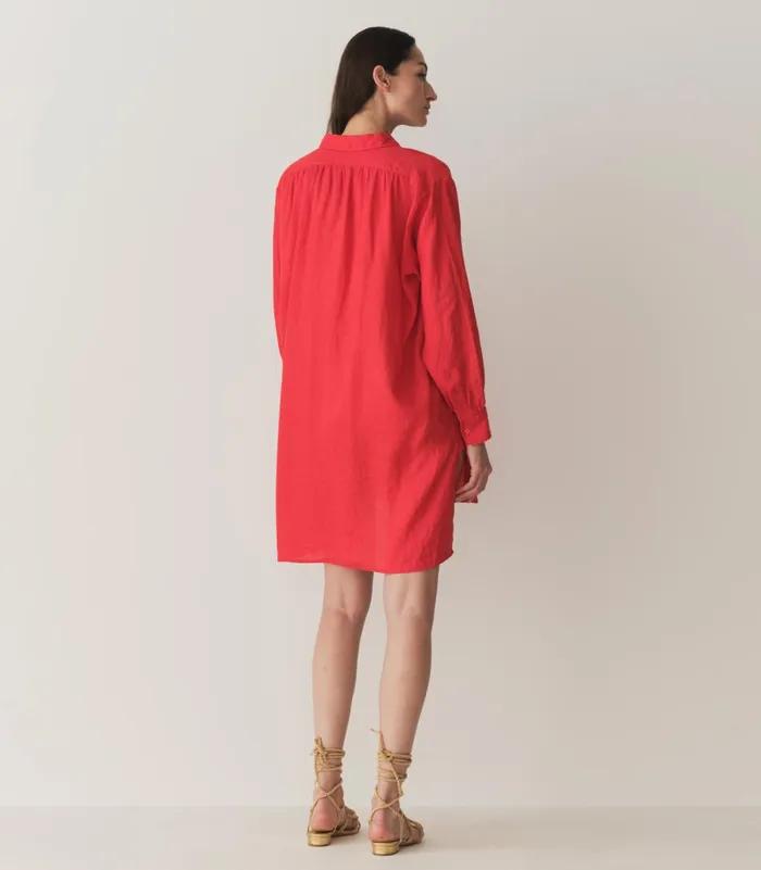 Dresses Women DEN Jora Linen Dress Scarlet Dresses Women DEN Jora Linen Dress Scarlet