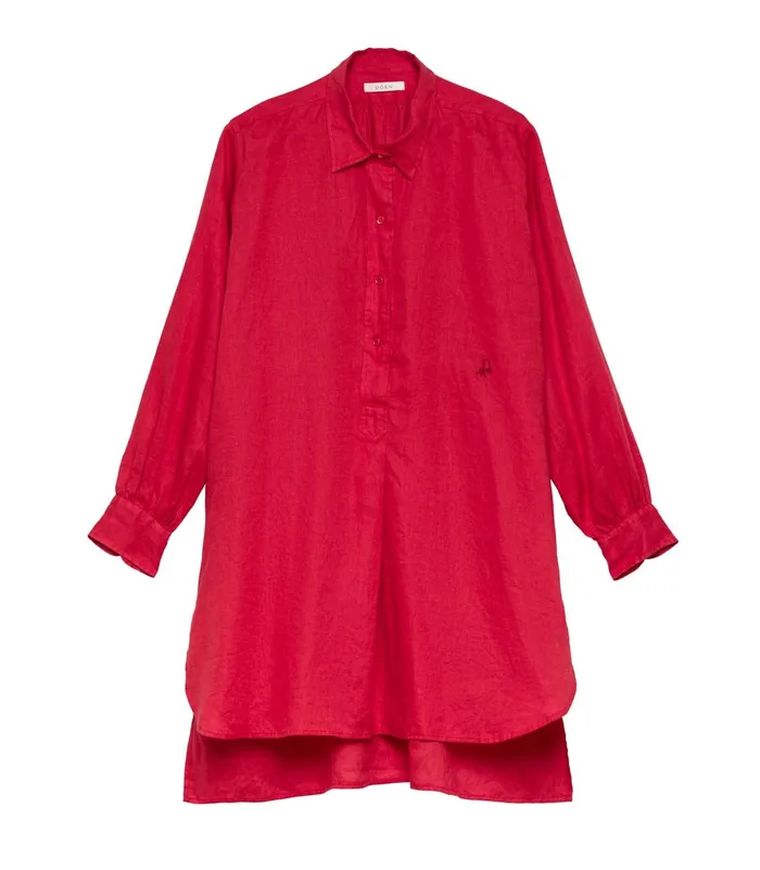 Dresses Women DEN Jora Linen Dress Scarlet Dresses Women DEN Jora Linen Dress Scarlet