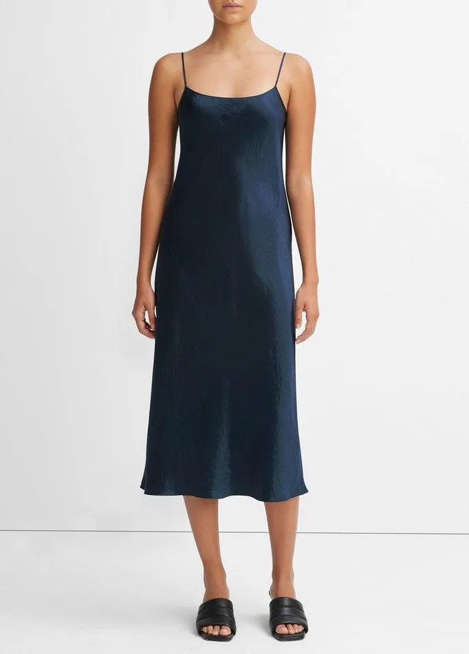 Dresses Women Vince Satin Slip Dress Coastal Blue