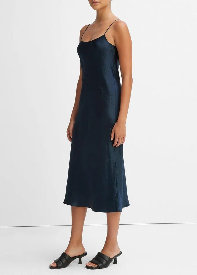 Dresses Women Vince Satin Slip Dress Coastal Blue Dresses Women Vince Satin Slip Dress Coastal Blue