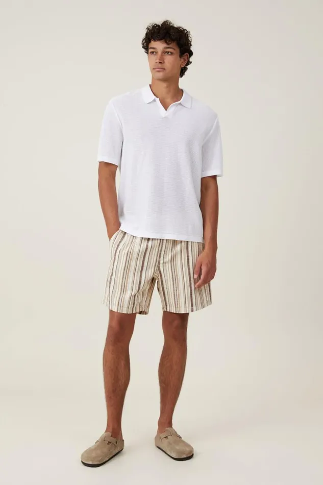 Easy Short Natural Multi Stripe Men Cotton On Shorts