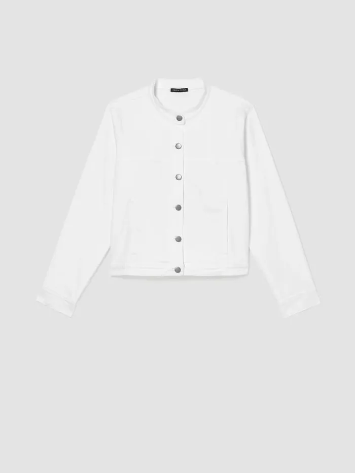 Eileen Fisher Denim Organic Cotton Denim Stand Collar Jacket White 8211 Shop