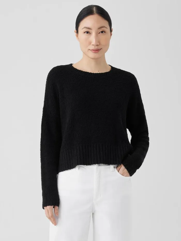 Eileen Fisher Extended Sizing 1X3X Cotton Fluff Crew Neck Top Black 8211 Shop