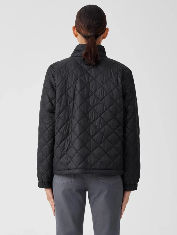 Eileen Fisher Extended Sizing 1X3X Eggshell Recycled Nylon Reversible Jacket Black 8211 Shop