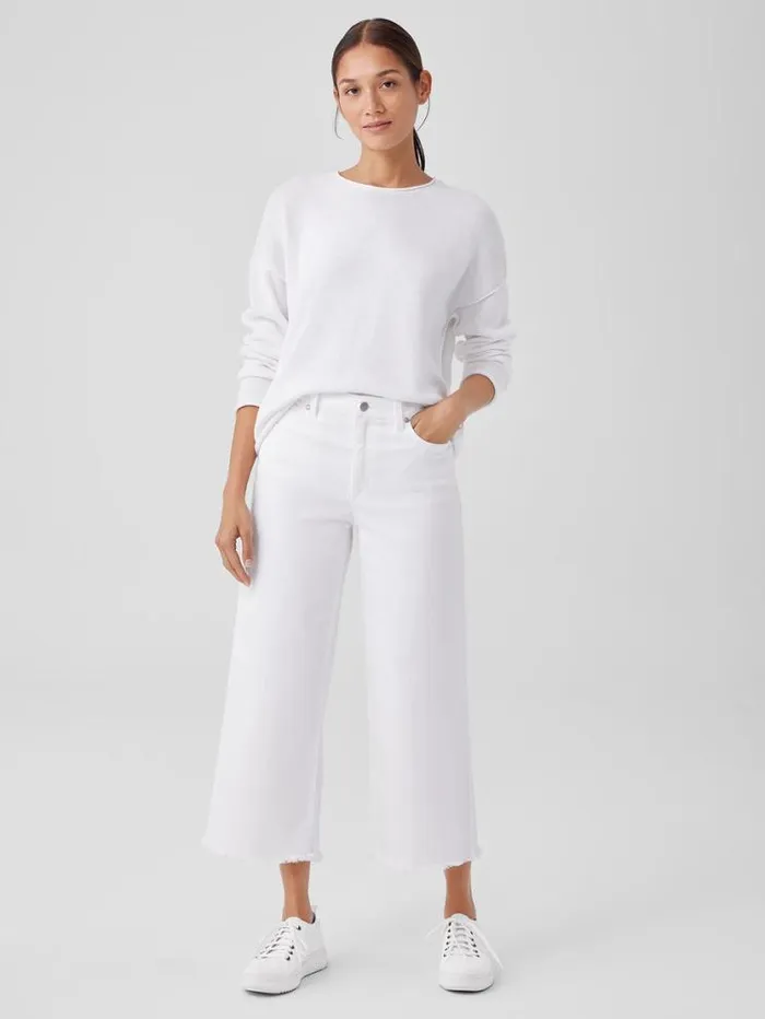 Eileen Fisher Extended Sizing 1X3X Organic Cotton Denim WideLeg Jean White 8211 Shop Eileen Fisher Extended Sizing 1X3X Organic Cotton Denim WideLeg Jean White 8211 Shop