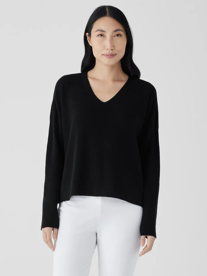 Eileen Fisher Extended Sizing 1X3X Peruvian Organic Cotton Crepe VNeck Top Black 8211 Shop Eileen Fisher Extended Sizing 1X3X Peruvian Organic Cotton Crepe VNeck Top Black 8211 Shop