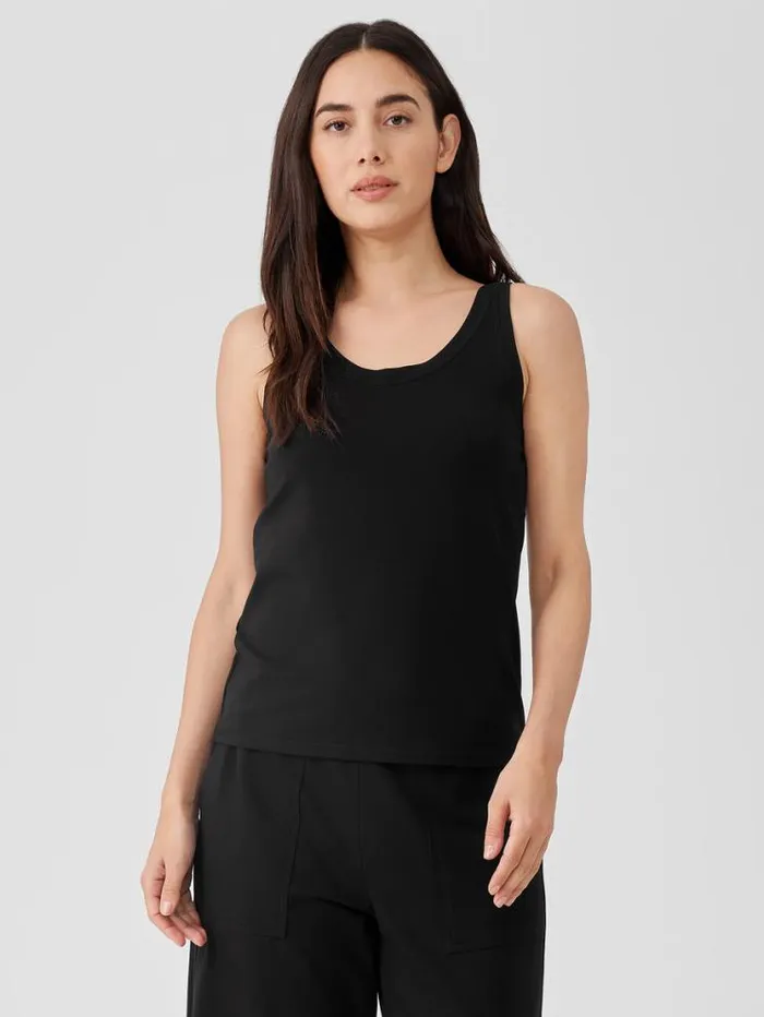 Eileen Fisher Tanks and Camis Pima Cotton Stretch Jersey Scoop Neck Tank Black 8211 Shop Eileen Fisher Tanks and Camis Pima Cotton Stretch Jersey Scoop Neck Tank Black 8211 Shop