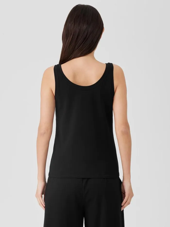 Eileen Fisher Tanks and Camis Pima Cotton Stretch Jersey Scoop Neck Tank Black 8211 Shop