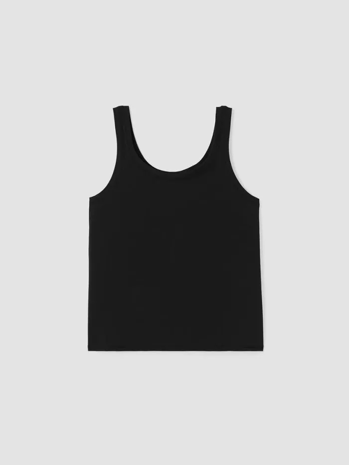 Eileen Fisher Tanks and Camis Pima Cotton Stretch Jersey Scoop Neck Tank Black 8211 Shop