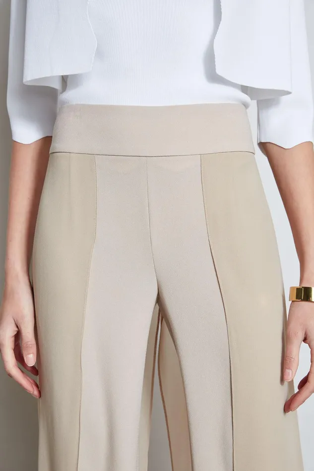 Elie Tahari Chiffon Panel Pant Island Sand Women Bottoms Elie Tahari Chiffon Panel Pant Island Sand Women Bottoms