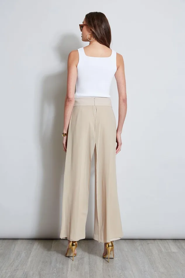 Elie Tahari Chiffon Panel Pant Island Sand Women Bottoms Elie Tahari Chiffon Panel Pant Island Sand Women Bottoms