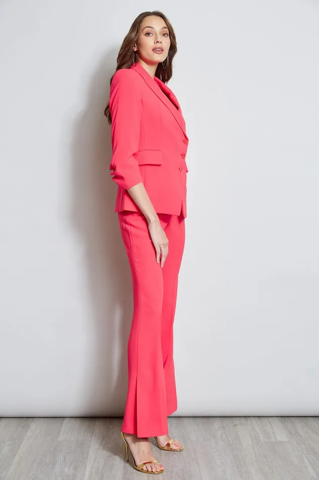 Elie Tahari Fit and Flare Slit Pant Wild Strawberry Women Bottoms