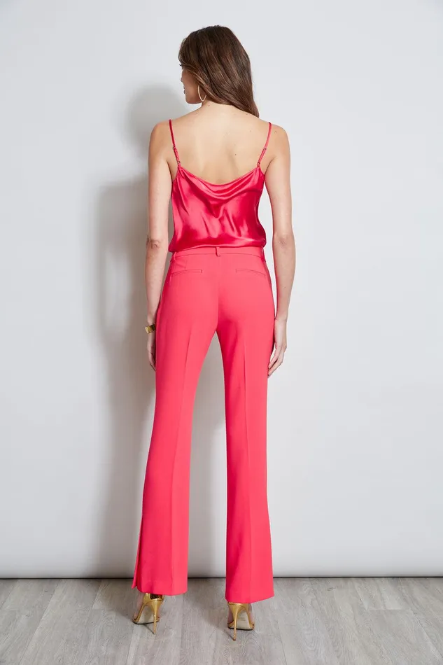 Elie Tahari Fit and Flare Slit Pant Wild Strawberry Women Bottoms