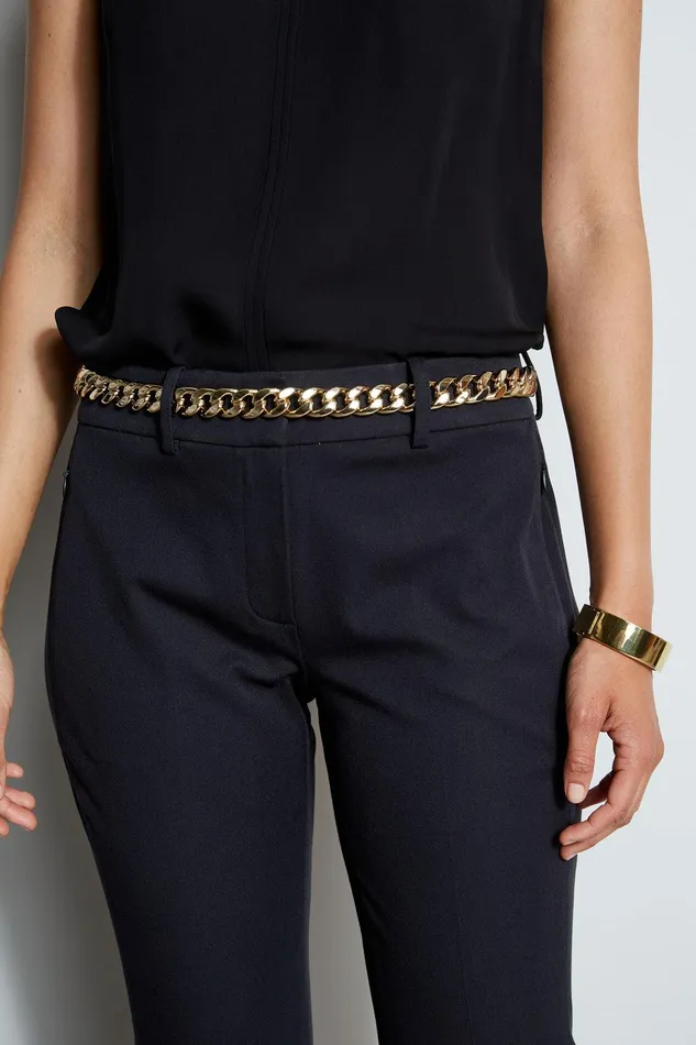 Elie Tahari Gold Chain Belt 8211 Black Blackgold Women Belts