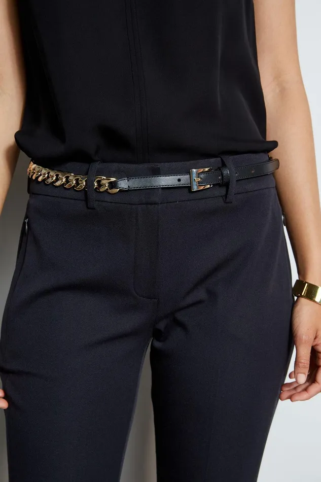 Elie Tahari Gold Chain Belt 8211 Black Blackgold Women Belts