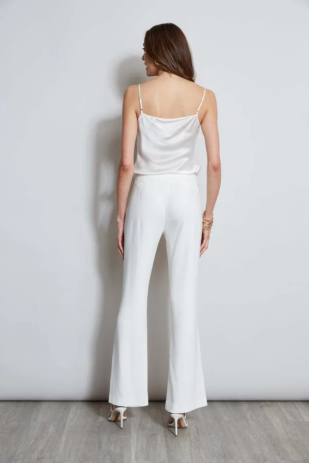 Elie Tahari Lace Trim Fit and Flare Pant Foam Women Bottoms
