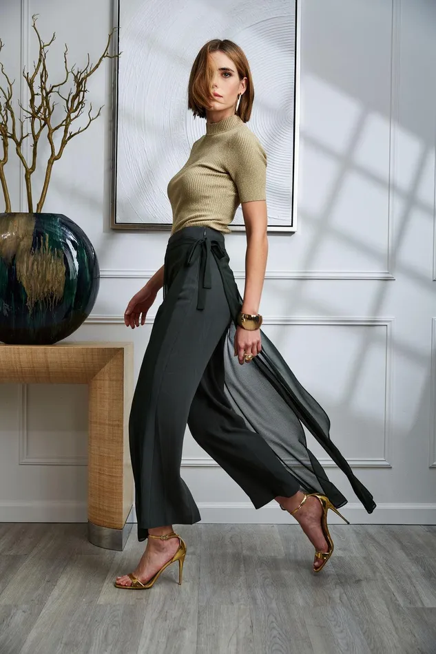 Elie Tahari Overlay Pant Camouflage Women Bottoms