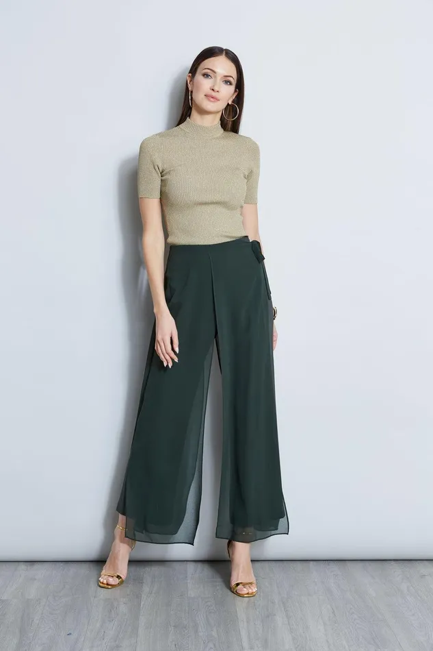 Elie Tahari Overlay Pant Camouflage Women Bottoms