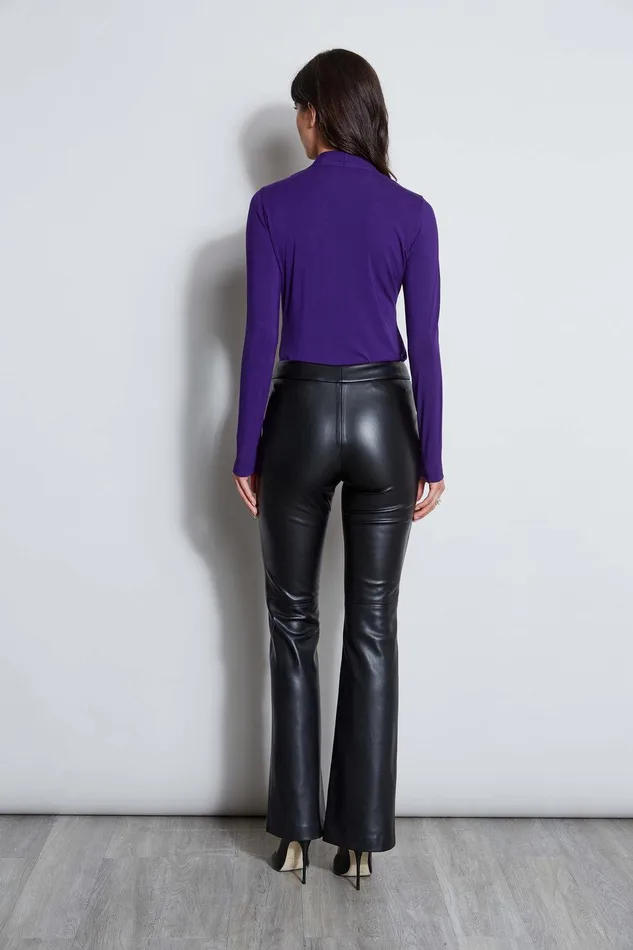 Elie Tahari Pleated Neck Knit Grape Women Tops