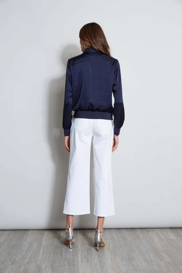Elie Tahari Satin Utility Pocket Jacket Stargazer Women Jackets and Blazers