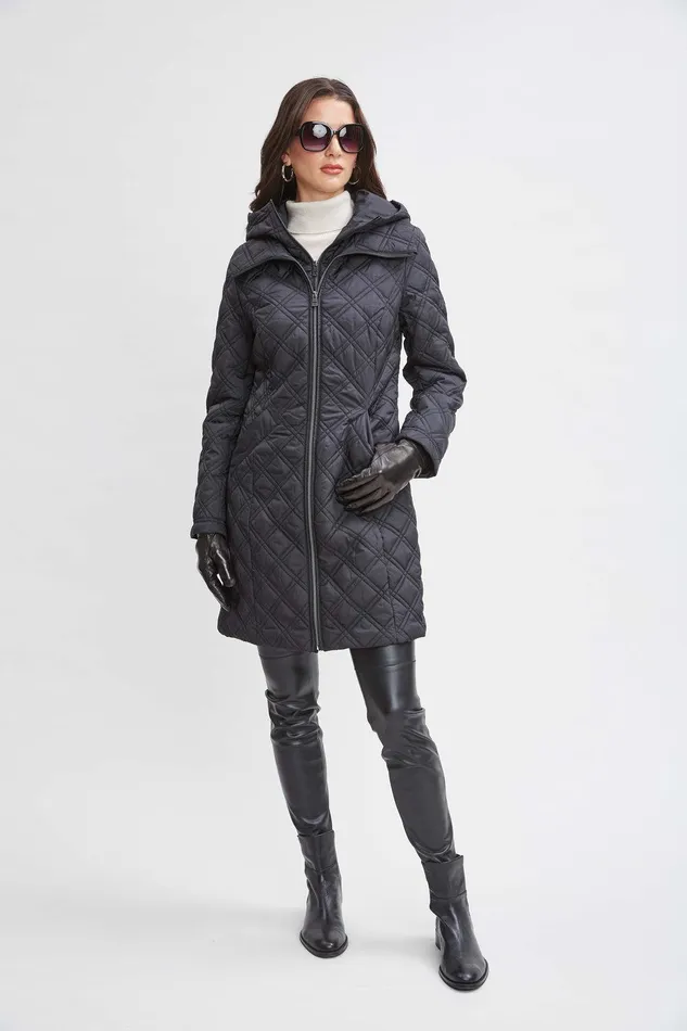 Elie Tahari Tahari Quilted Puffer Coat Black Women Coats