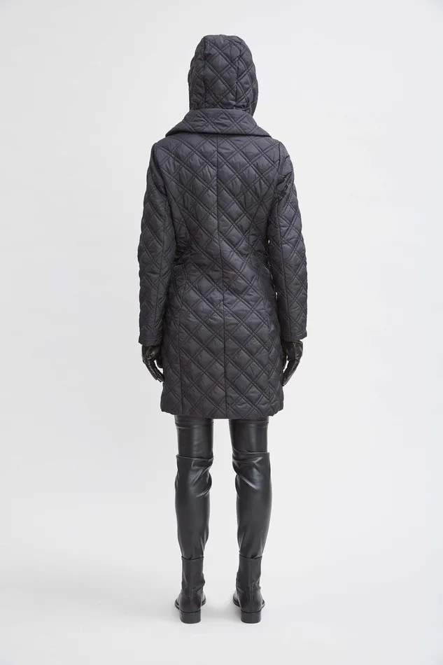 Elie Tahari Tahari Quilted Puffer Coat Black Women Coats