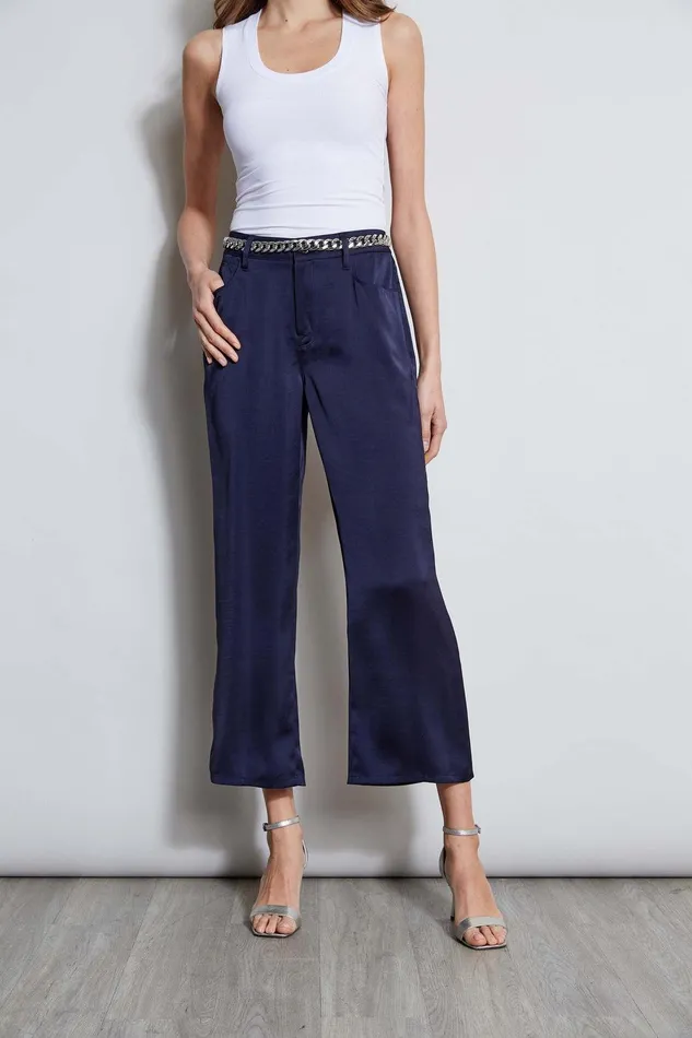 Elie Tahari Washed Satin Fluid Pant Stargazer Women Bottoms