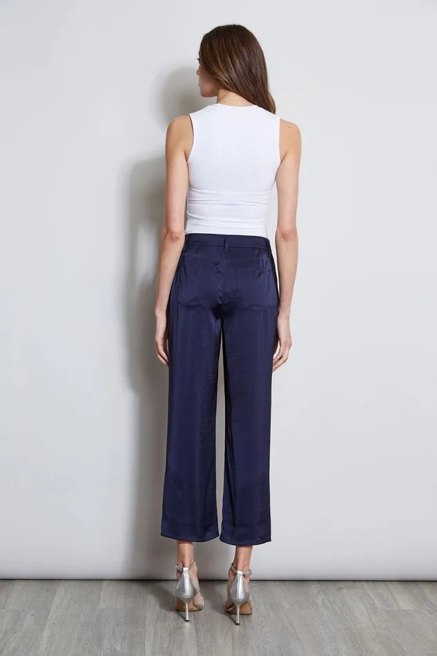 Elie Tahari Washed Satin Fluid Pant Stargazer Women Bottoms