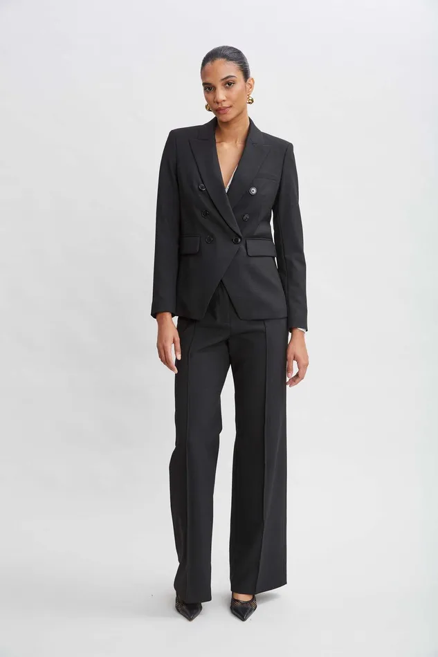 Elie Tahari Wide Leg Pant Black Women Bottoms