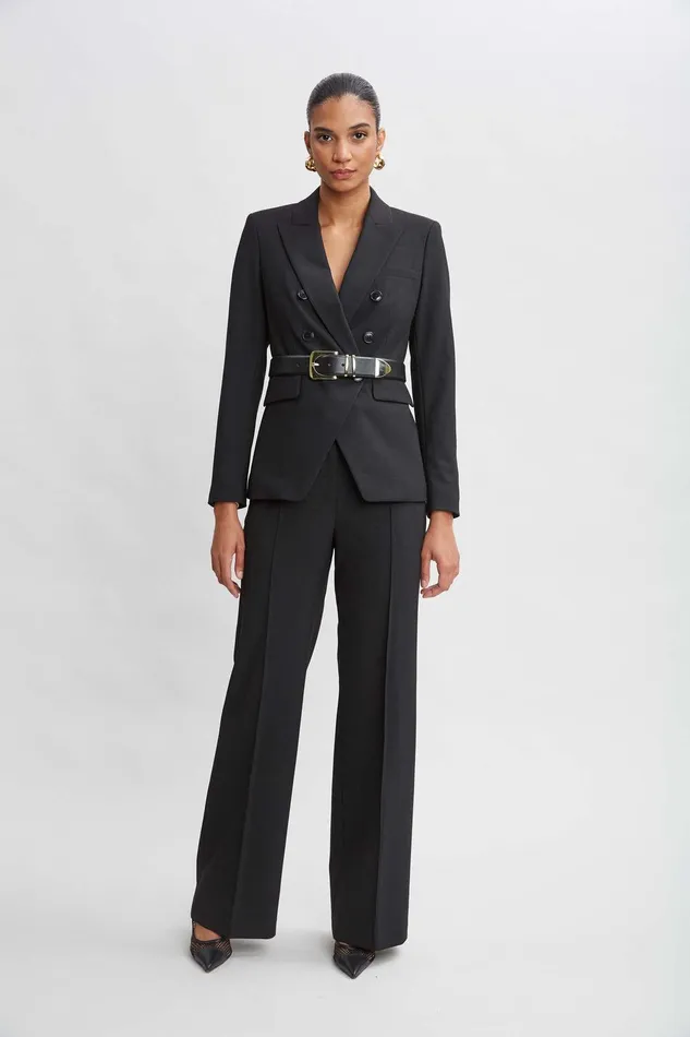 Elie Tahari Wide Leg Pant Black Women Bottoms