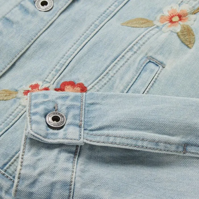 Embroidered Denim Jacket Blue Women Stetson Jackets