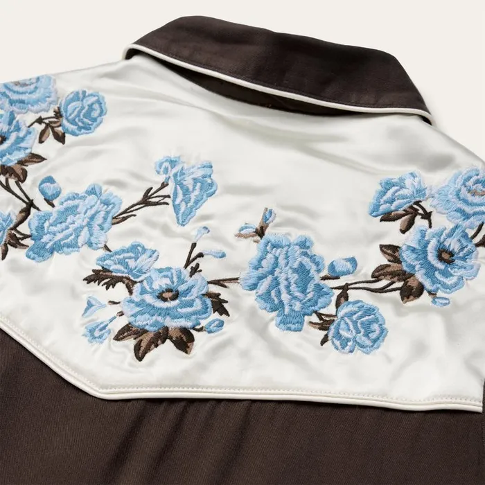 Embroidered Rayon Western Shirt Brown Women Stetson Western Shirts