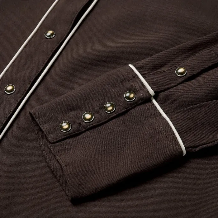 Embroidered Rayon Western Shirt Brown Women Stetson Western Shirts