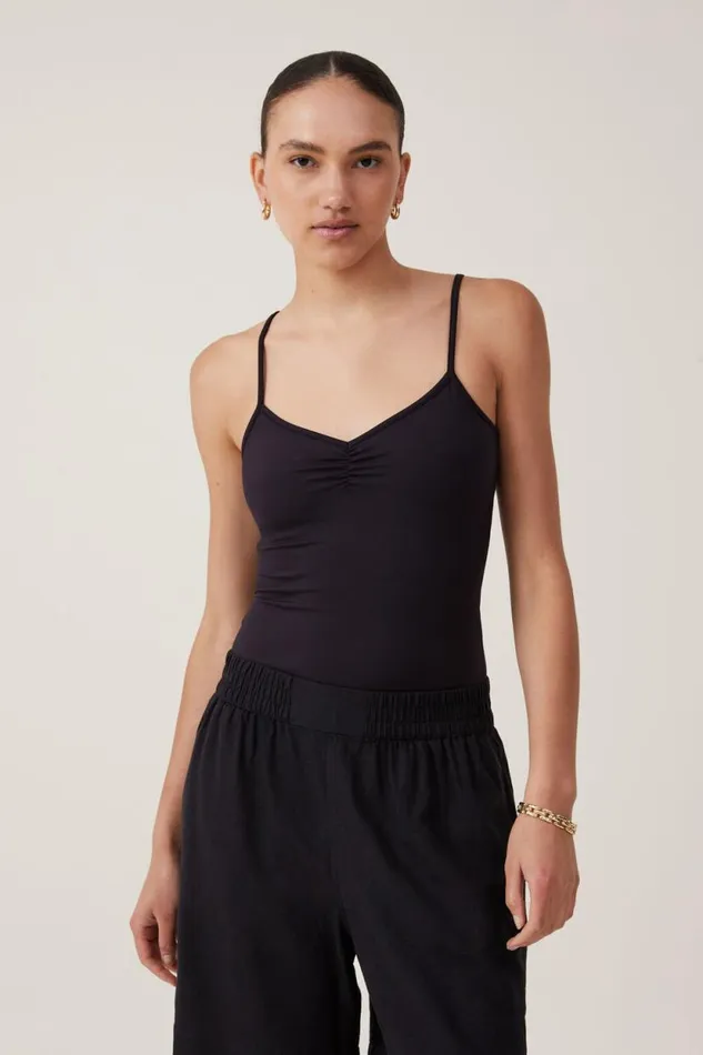 Emily Ballet Back Bodysuit Black Women Cotton On Tops