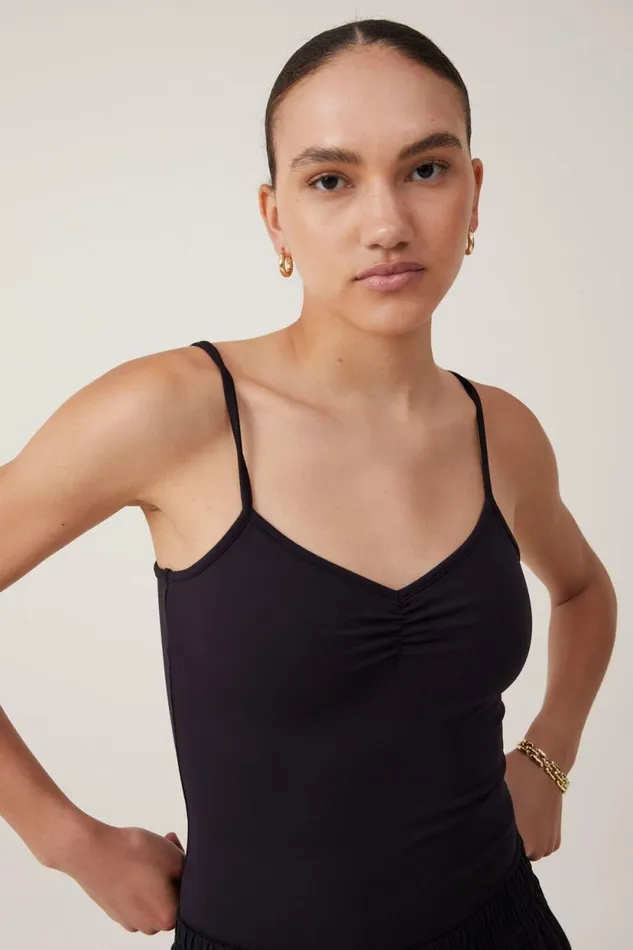 Emily Ballet Back Bodysuit Black Women Cotton On Tops