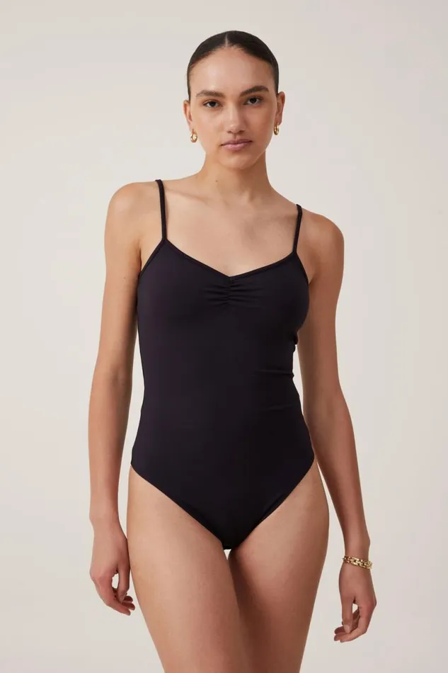 Emily Ballet Back Bodysuit Black Women Cotton On Tops