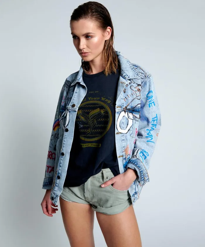 EPIC RECORDS GRAFFITI DENIM JACKET Women One Teaspoon Denim Jackets