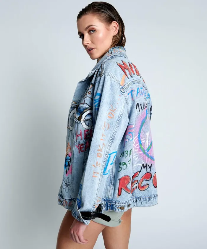 EPIC RECORDS GRAFFITI DENIM JACKET Women One Teaspoon Denim Jackets EPIC RECORDS GRAFFITI DENIM JACKET Women One Teaspoon Denim Jackets