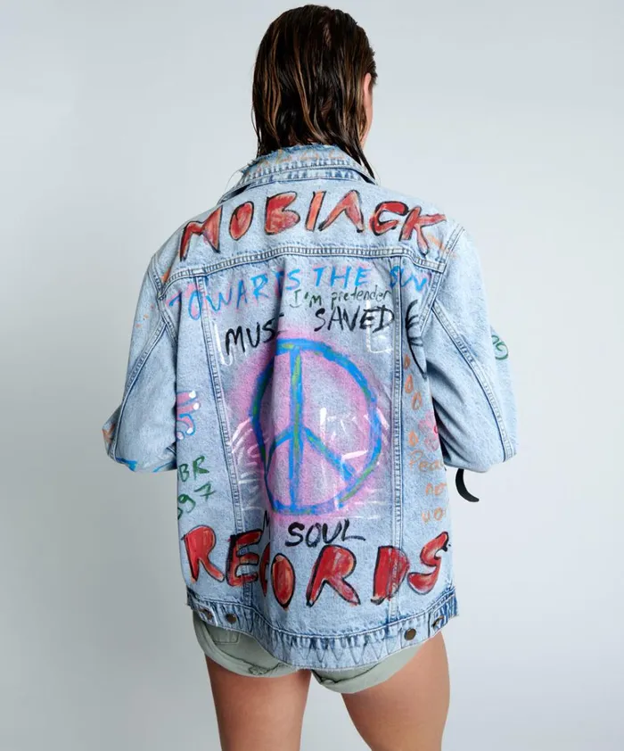 EPIC RECORDS GRAFFITI DENIM JACKET Women One Teaspoon Denim Jackets EPIC RECORDS GRAFFITI DENIM JACKET Women One Teaspoon Denim Jackets