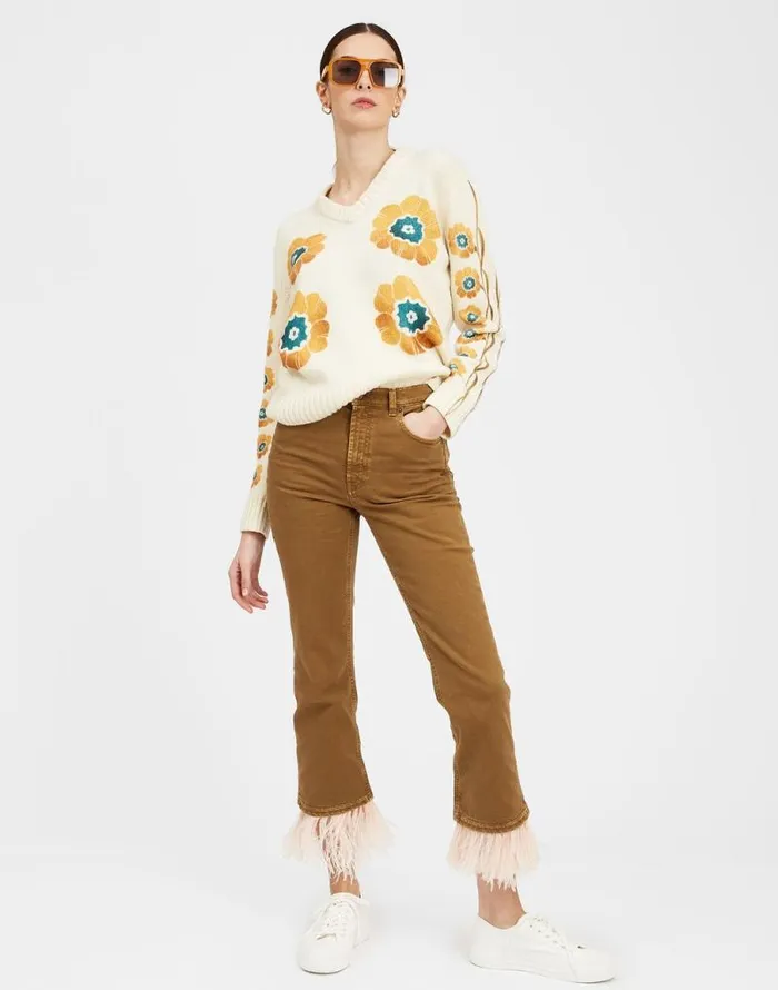 Fancy Crop Jeans Khaki Women La Double J Shorts and Pants