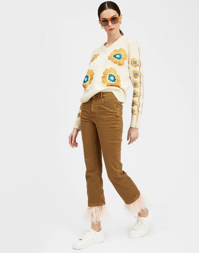 Fancy Crop Jeans Khaki Women La Double J Shorts and Pants Fancy Crop Jeans Khaki Women La Double J Shorts and Pants