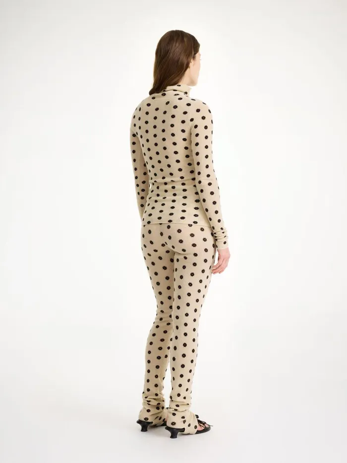 Fioria Turtleneck Wool Sweater Graphic Flower Women By Malene Birger Knitwear