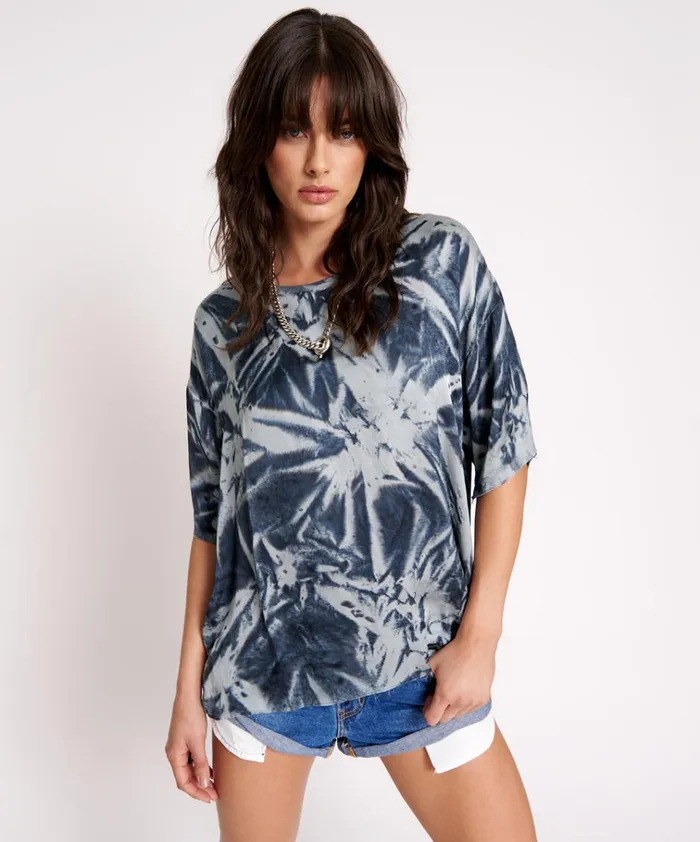 FIRE FLIES OVERSIZED SATIN TEE Women One Teaspoon Tees and Tanks