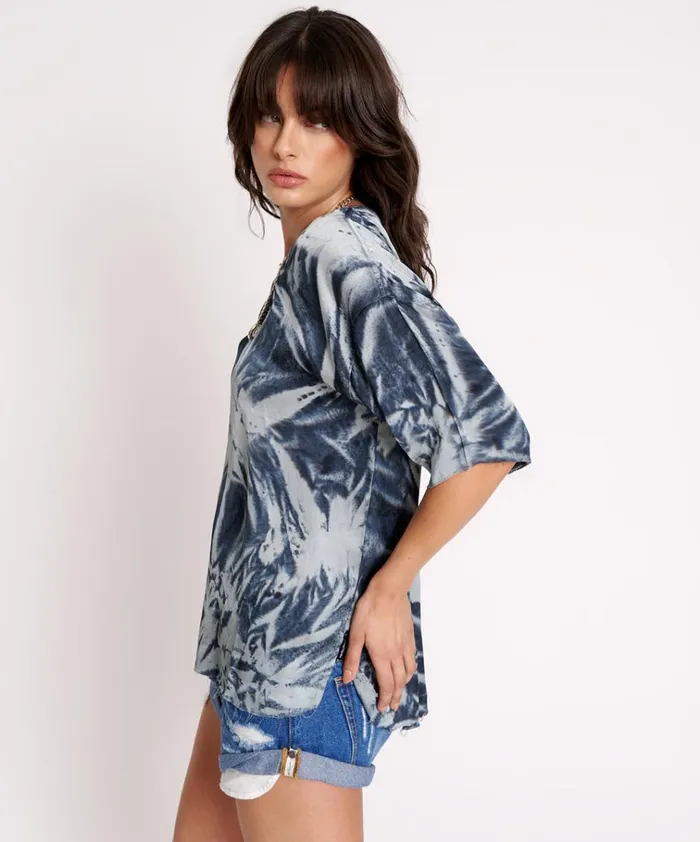 FIRE FLIES OVERSIZED SATIN TEE Women One Teaspoon Tees and Tanks FIRE FLIES OVERSIZED SATIN TEE Women One Teaspoon Tees and Tanks